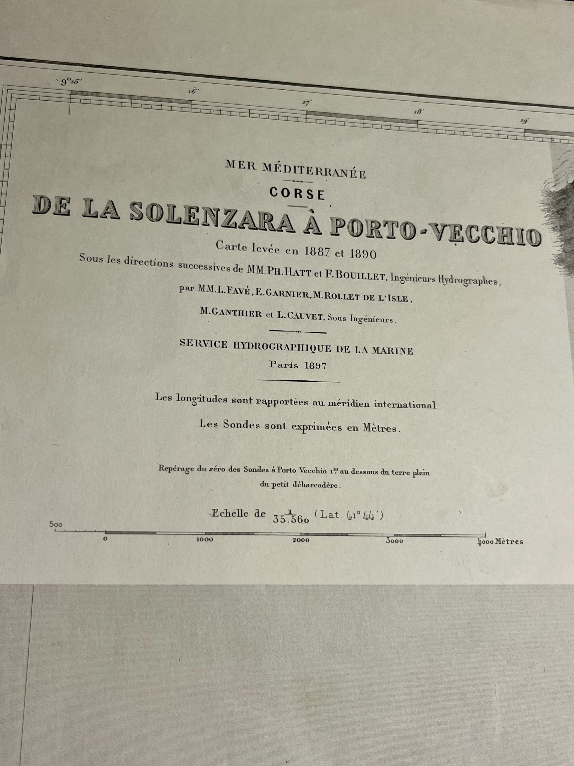 Carte marine ancienne Solenzara Porto-Vecchio