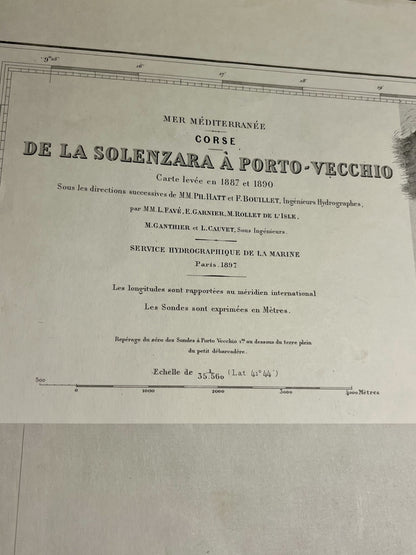 Carte marine ancienne Solenzara Porto-Vecchio