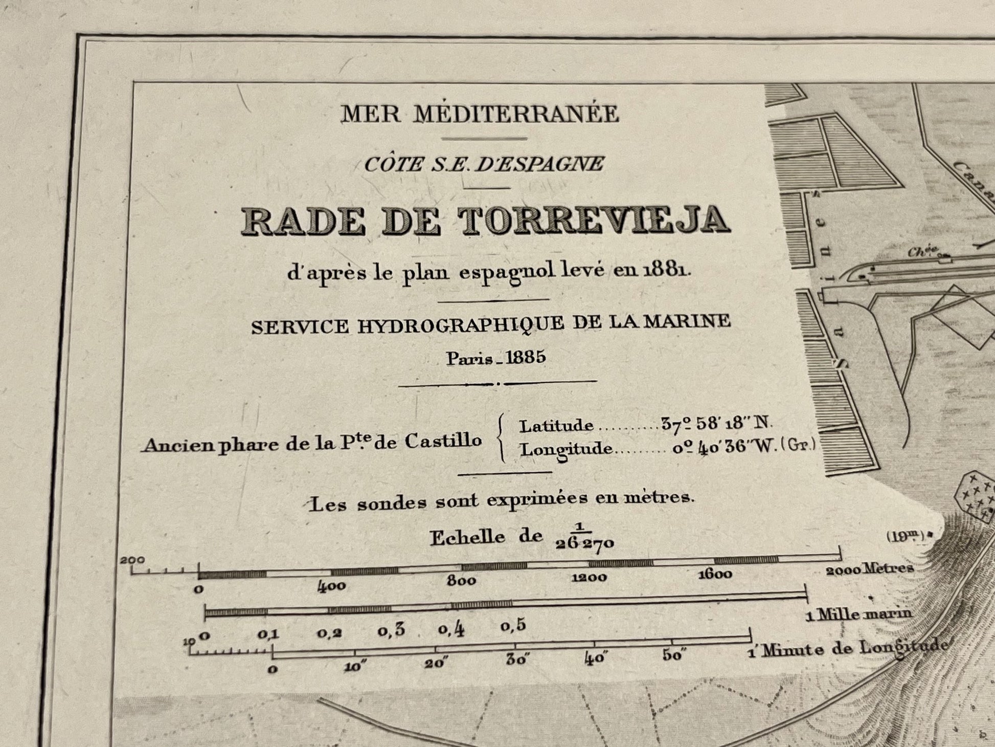 Carte marine ancienne Torrevieja