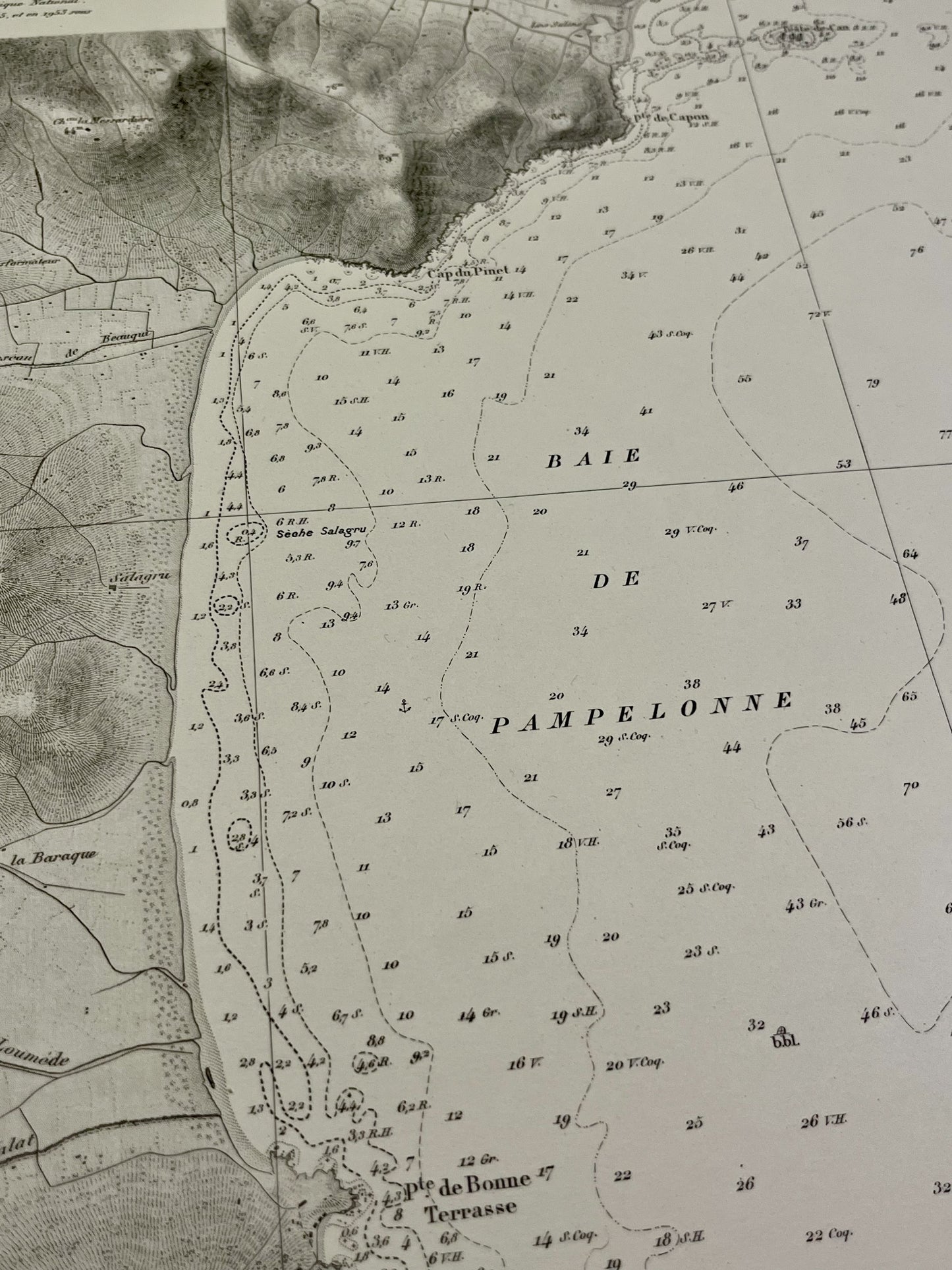 Carte marine ancienne baie de Pampelonne
