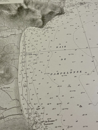 Carte marine ancienne baie de Pampelonne