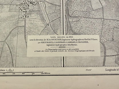Carte marine ancienne cap de la Hougue