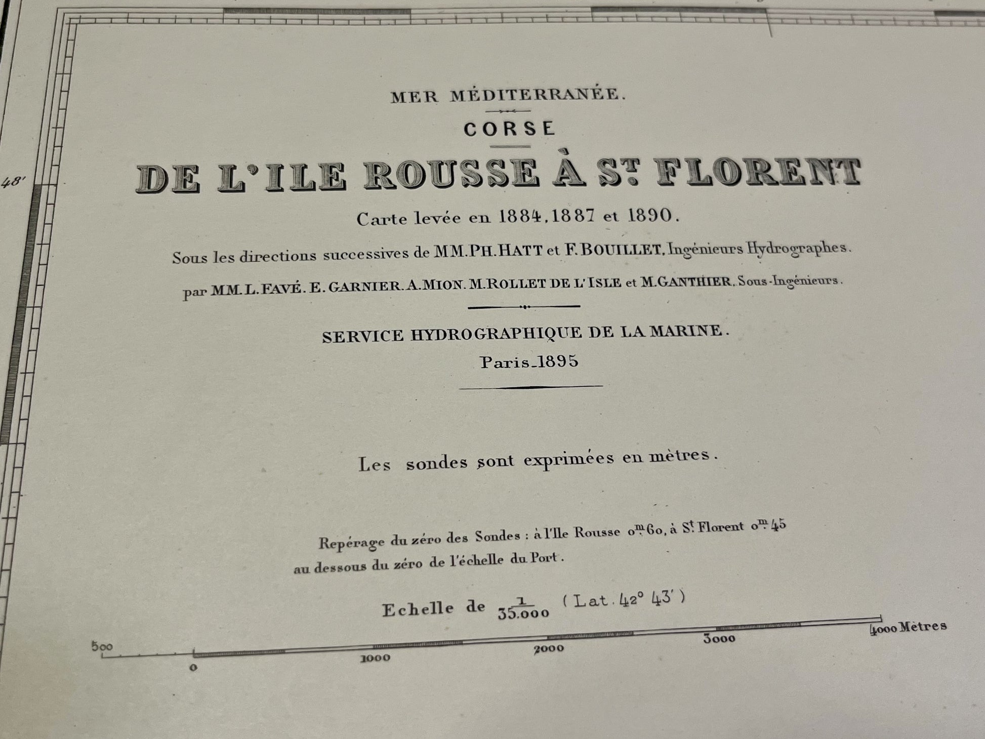 Carte marine ancienne de l Ile Rousse a Saint-Florent