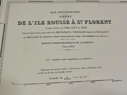 Carte marine ancienne de l Ile Rousse a Saint-Florent