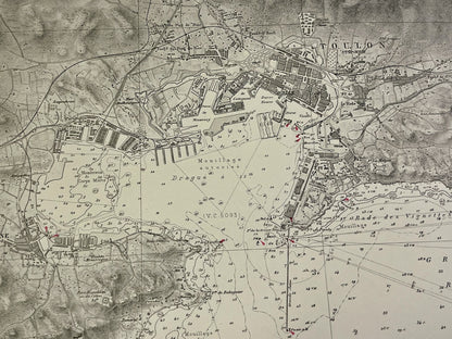 Carte marine ancienne environs Toulon