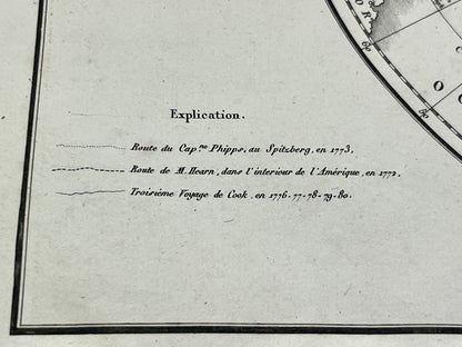 Carte navigations circumpolaires Pole Nord
