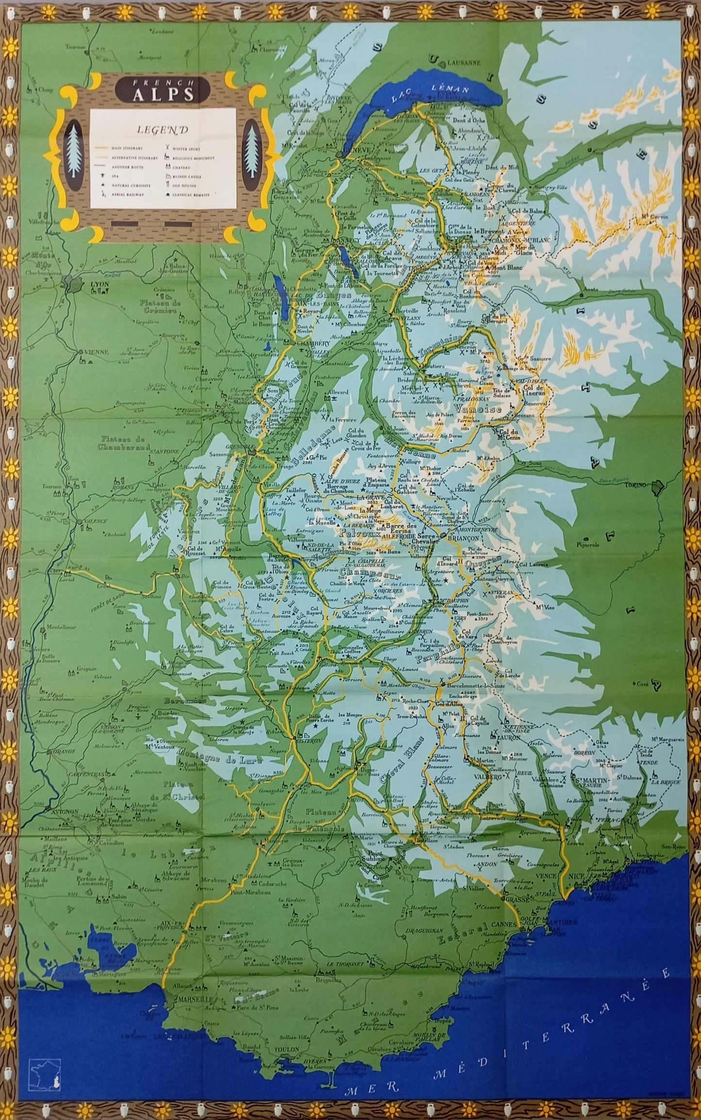 Carte picturale Alpes