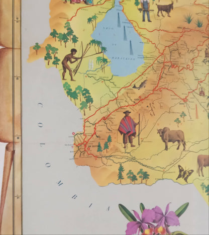 Carte picturale et vintage du Venezuela 