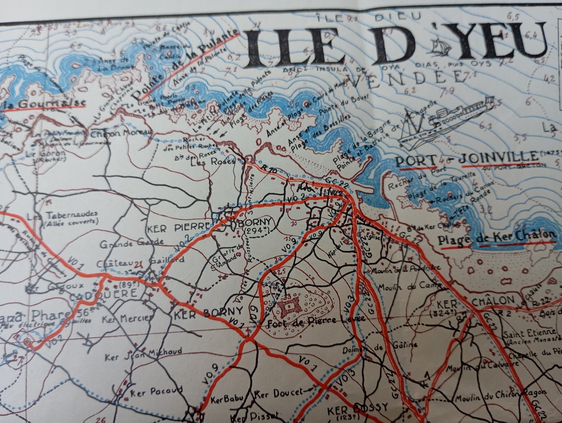 Carte retro de l'Ile d Yeu - 1938