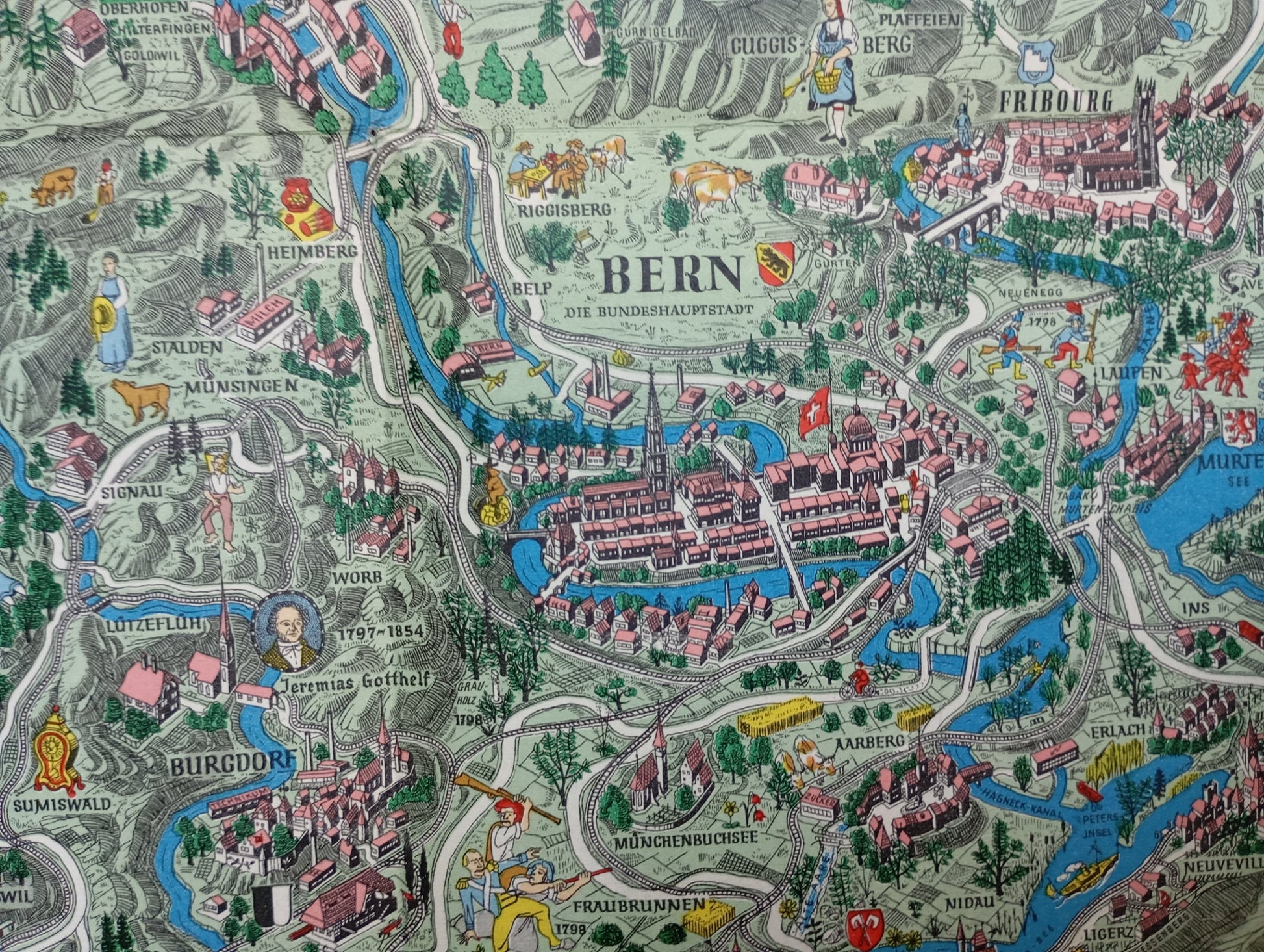 Carte retro de la Suisse
