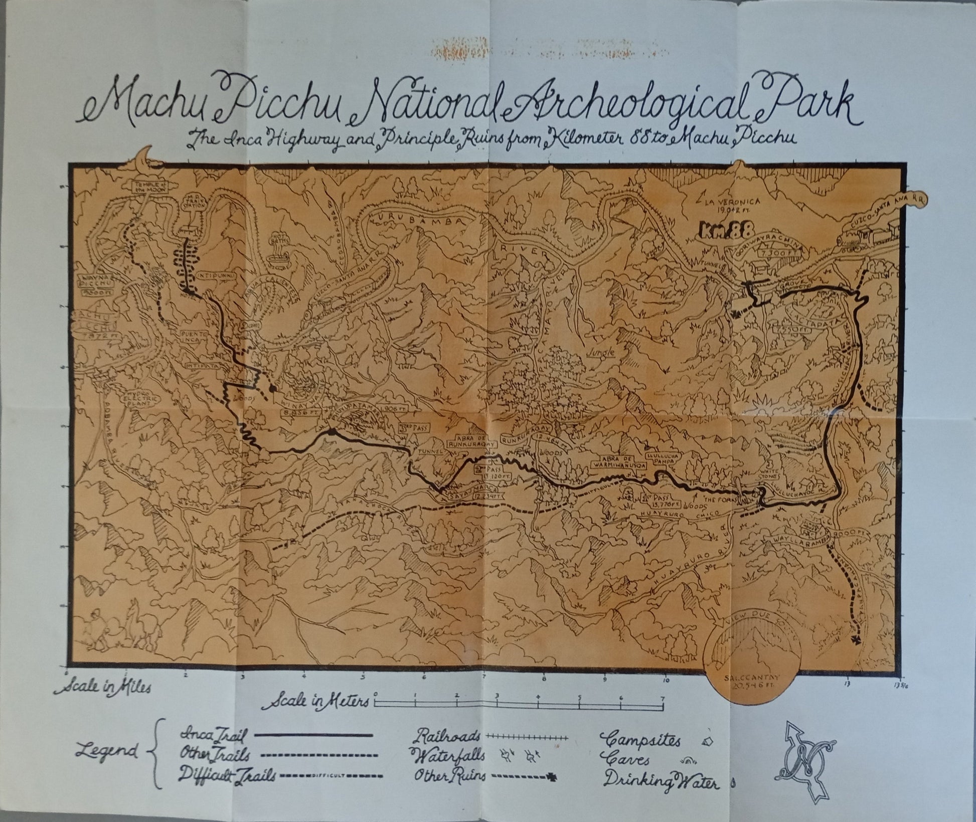 Carte touristique de Machu Picchu