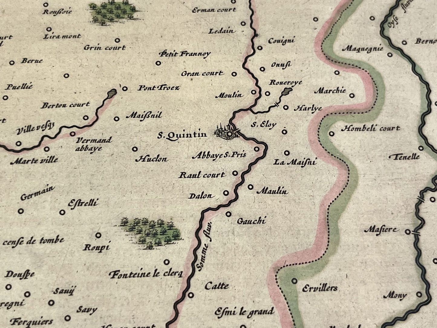 Carte tres ancienne Saint-Quentin Aisne