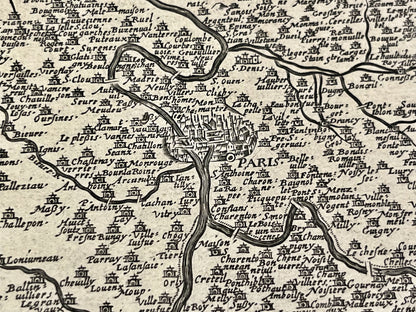 Carte tres ancienne de Paris et banlieue
