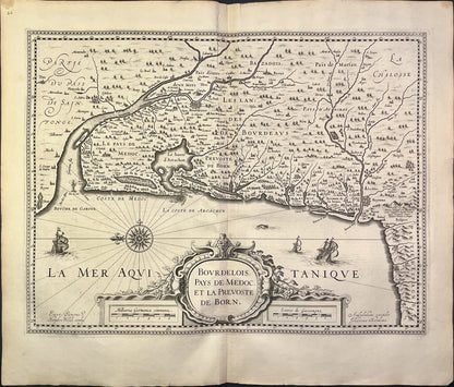 Carte vintage Aquitaine