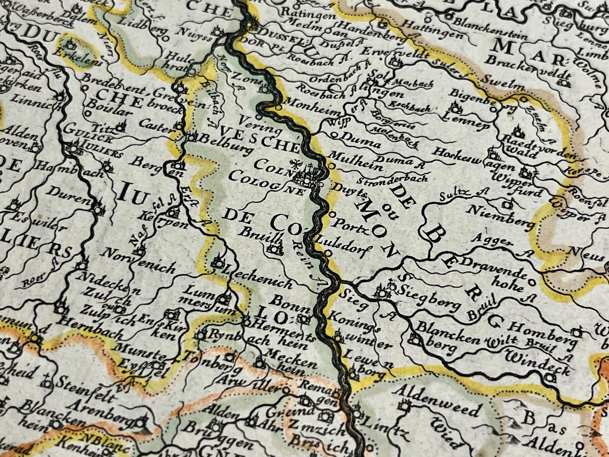 Carte vintage Cologne et environs