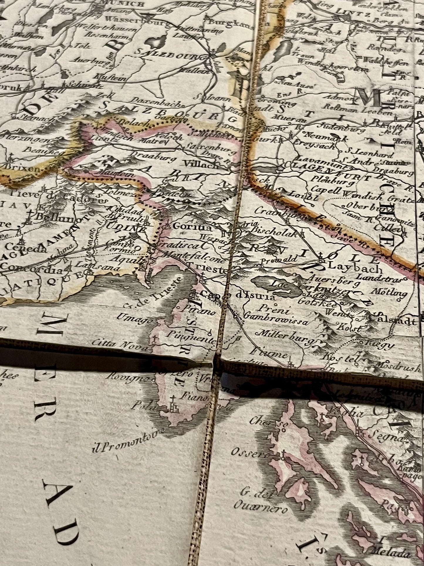 Carte vintage Europe centrale sous Napoleon