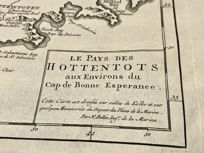 Carte vintage Pays des Hottentots Le Cap