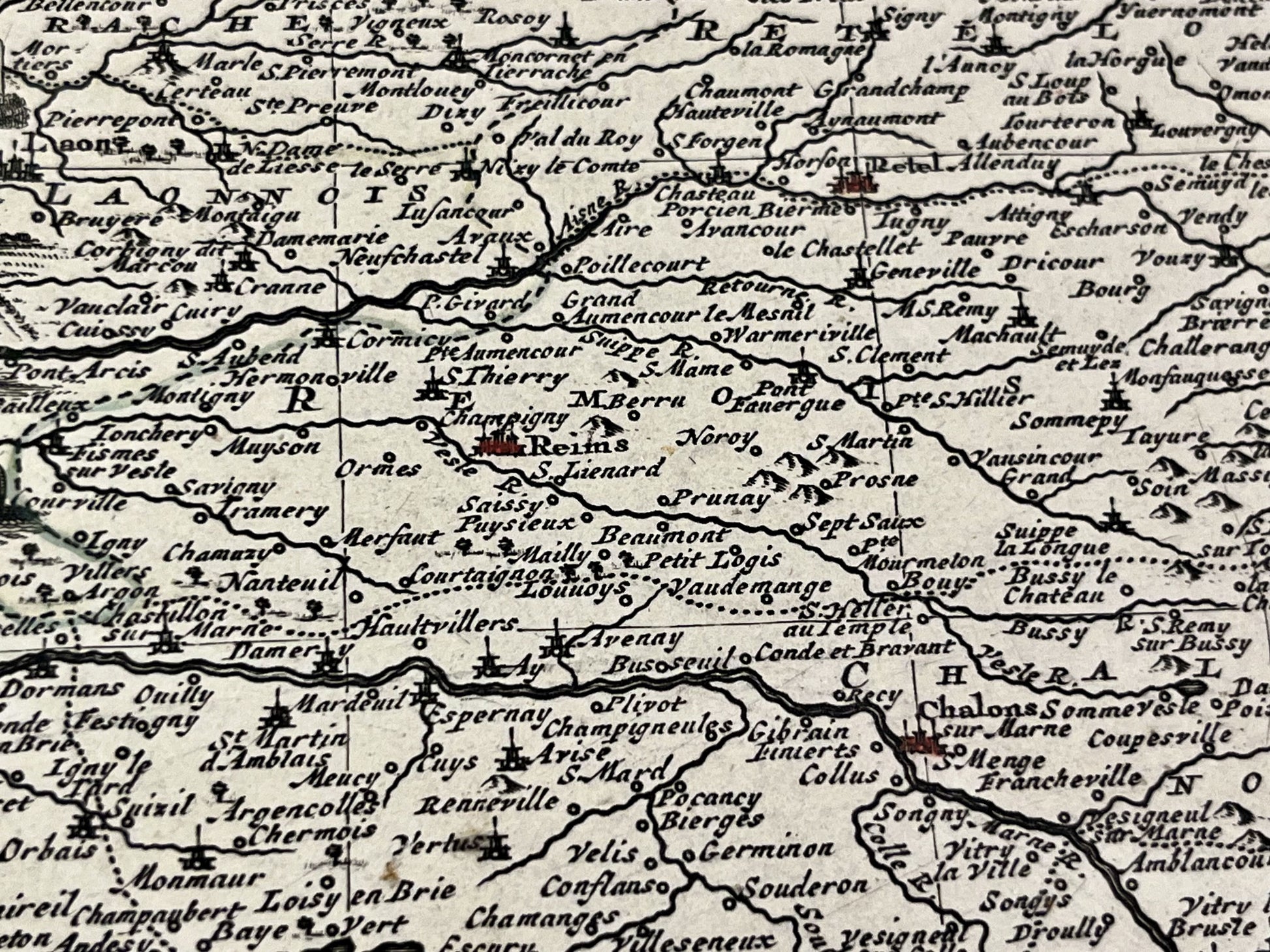 Carte vintage ancienne Champagne Reims