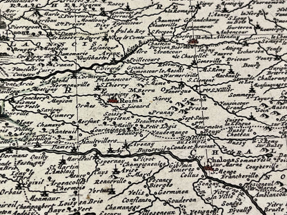 Carte vintage ancienne Champagne Reims