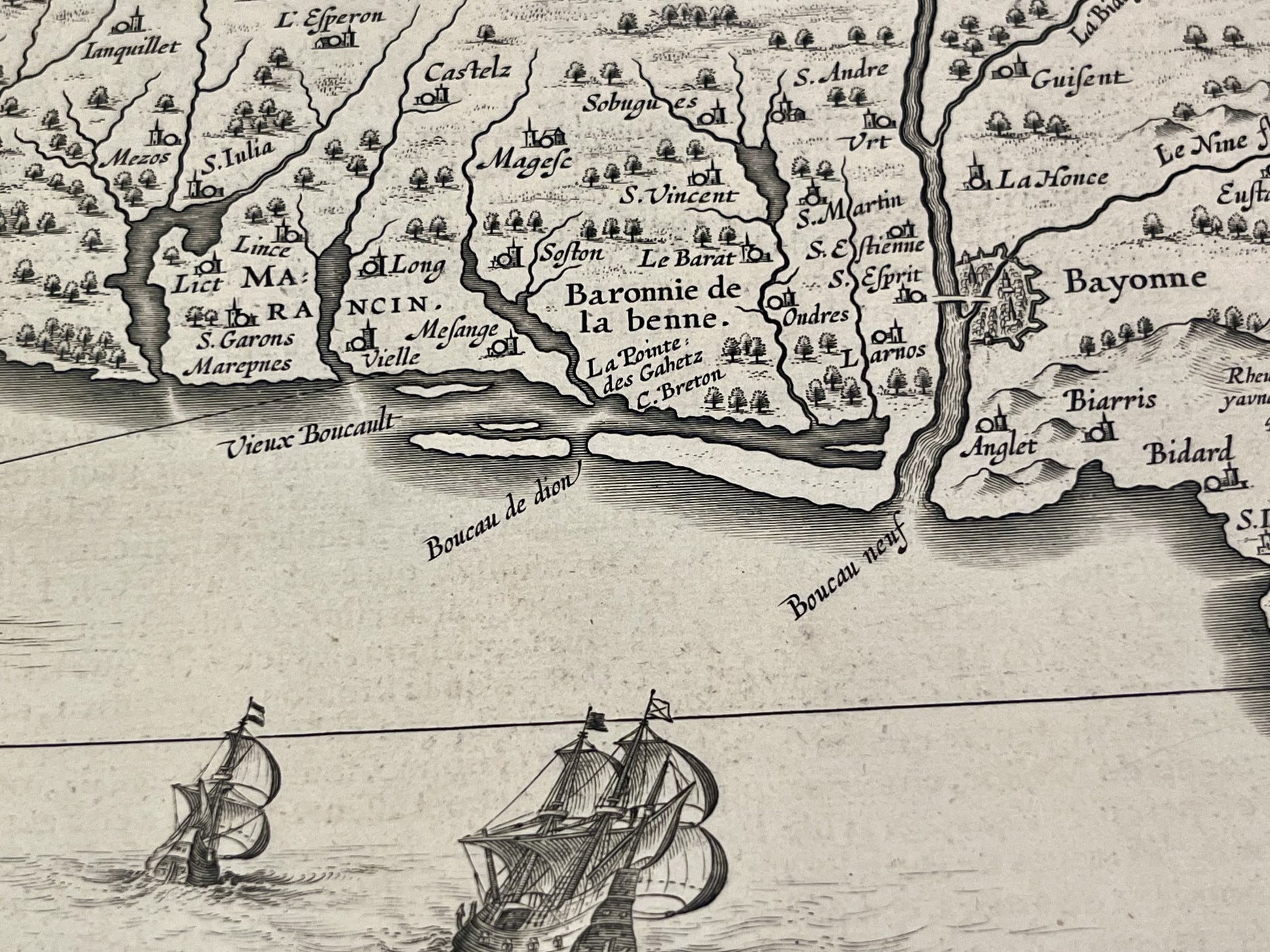 Carte vintage ancienne Landes