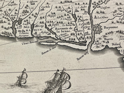 Carte vintage ancienne Landes