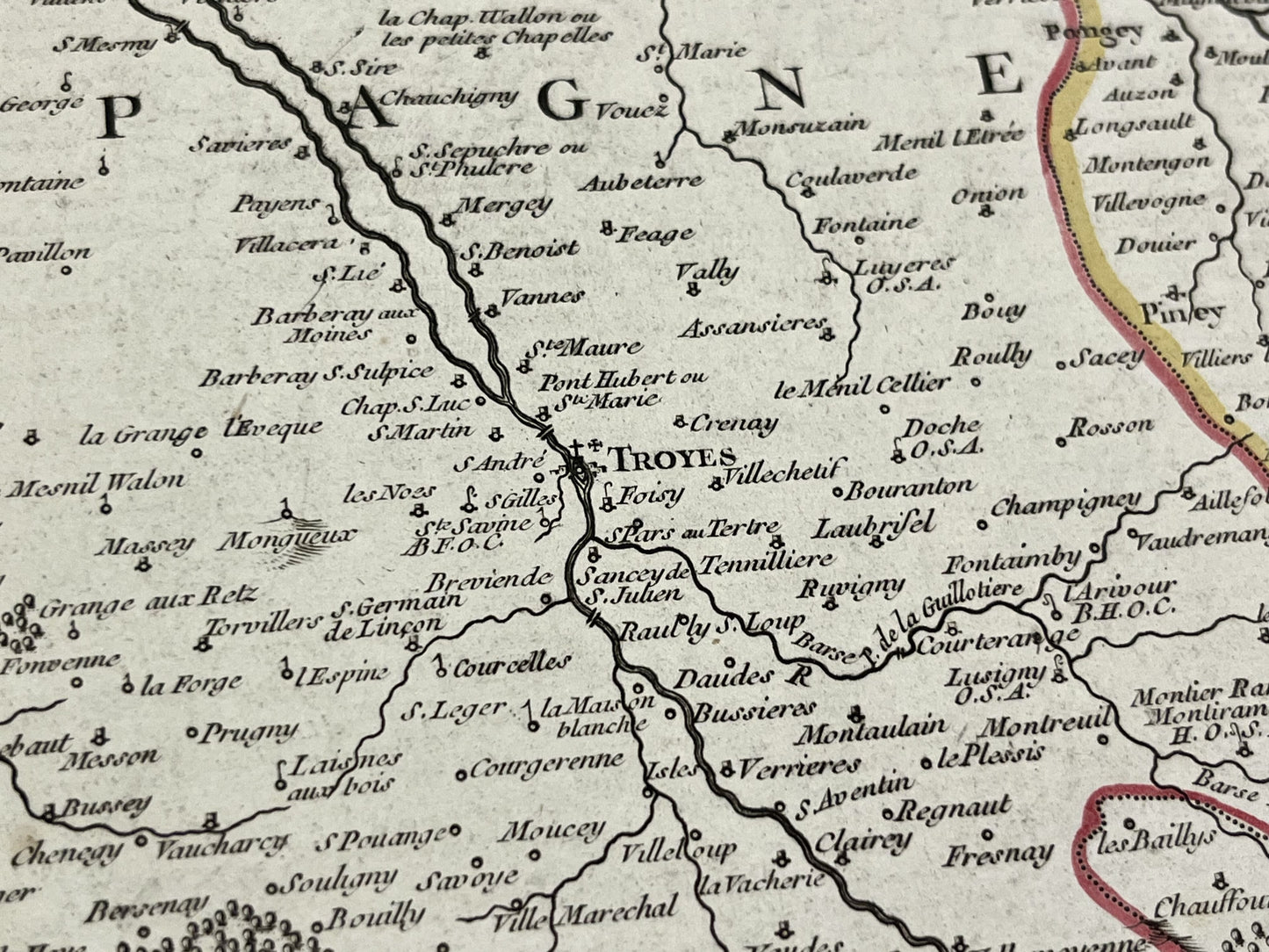 Carte vintage ancienne Troyes