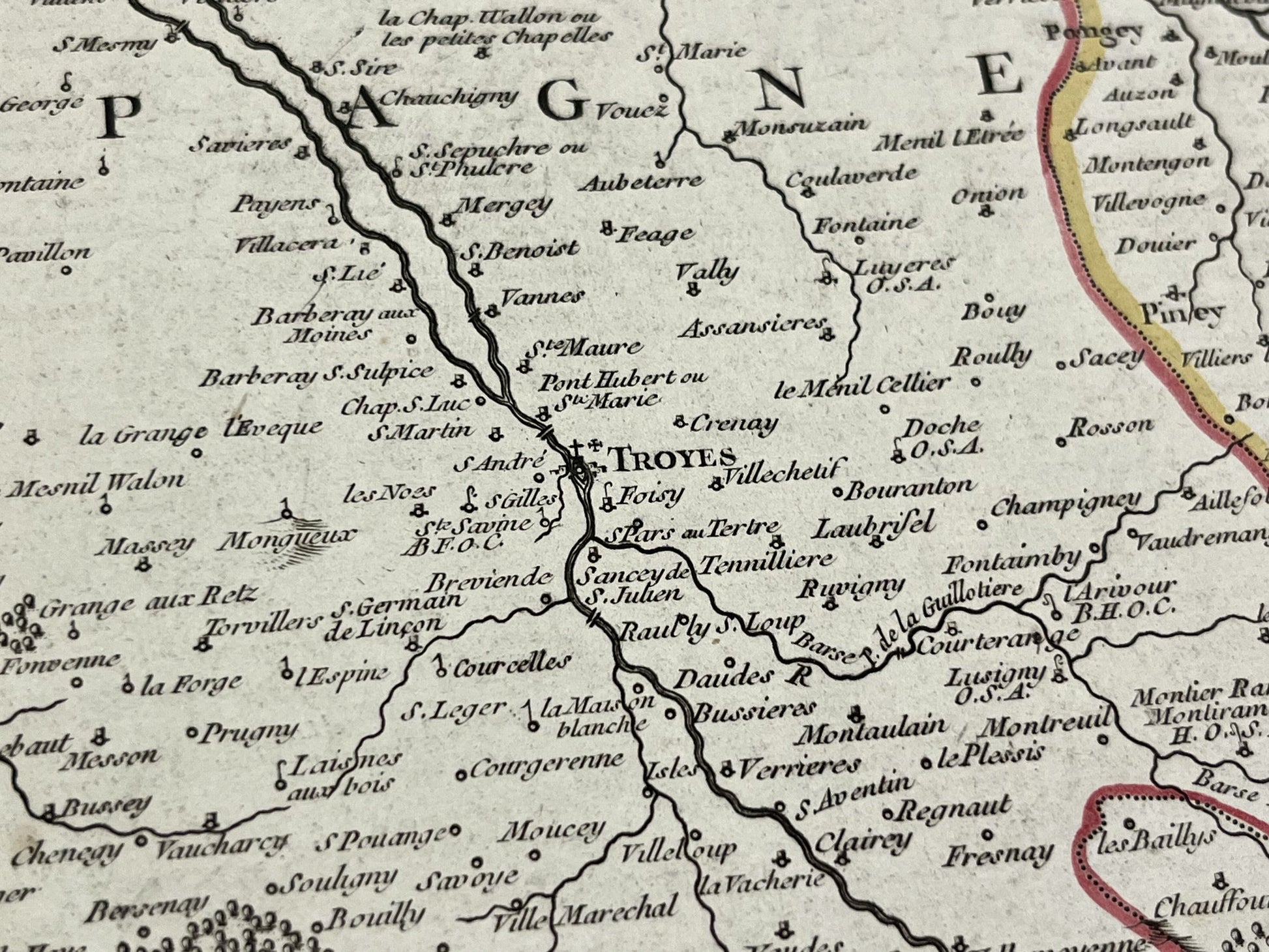 Carte vintage ancienne Troyes