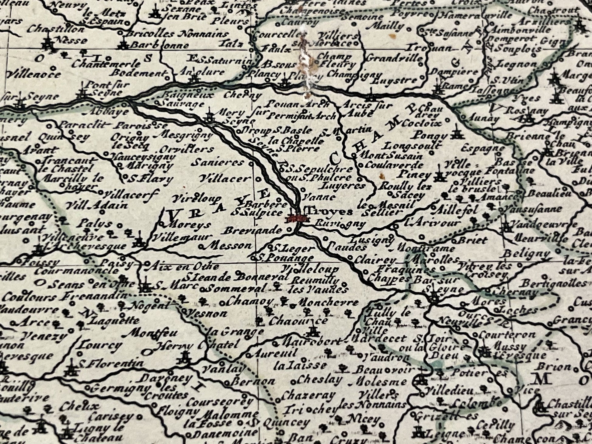 Carte vintage ancienne troyes Champagne