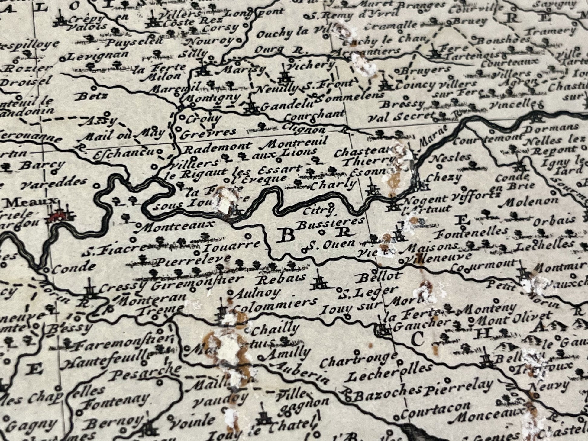 Carte vintage authentique Ile-de-France