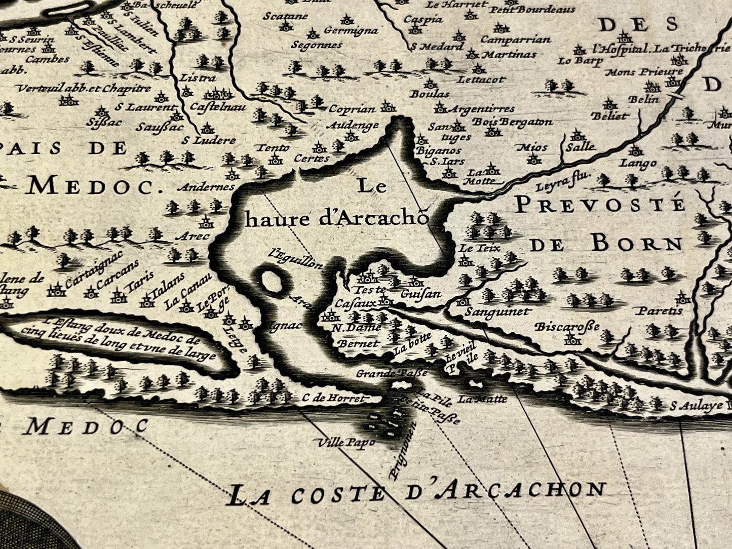 Carte vintage bassin Arcachon