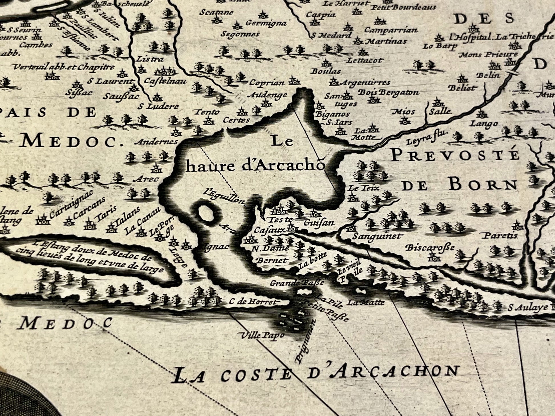 Carte vintage bassin Arcachon