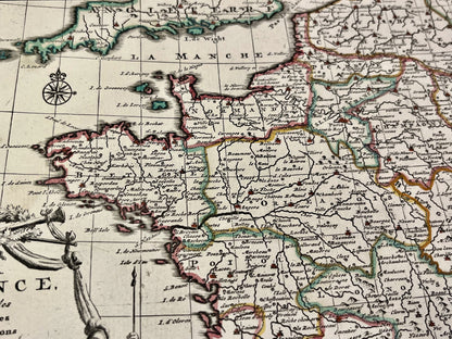 Carte vintage coloree ancienne France