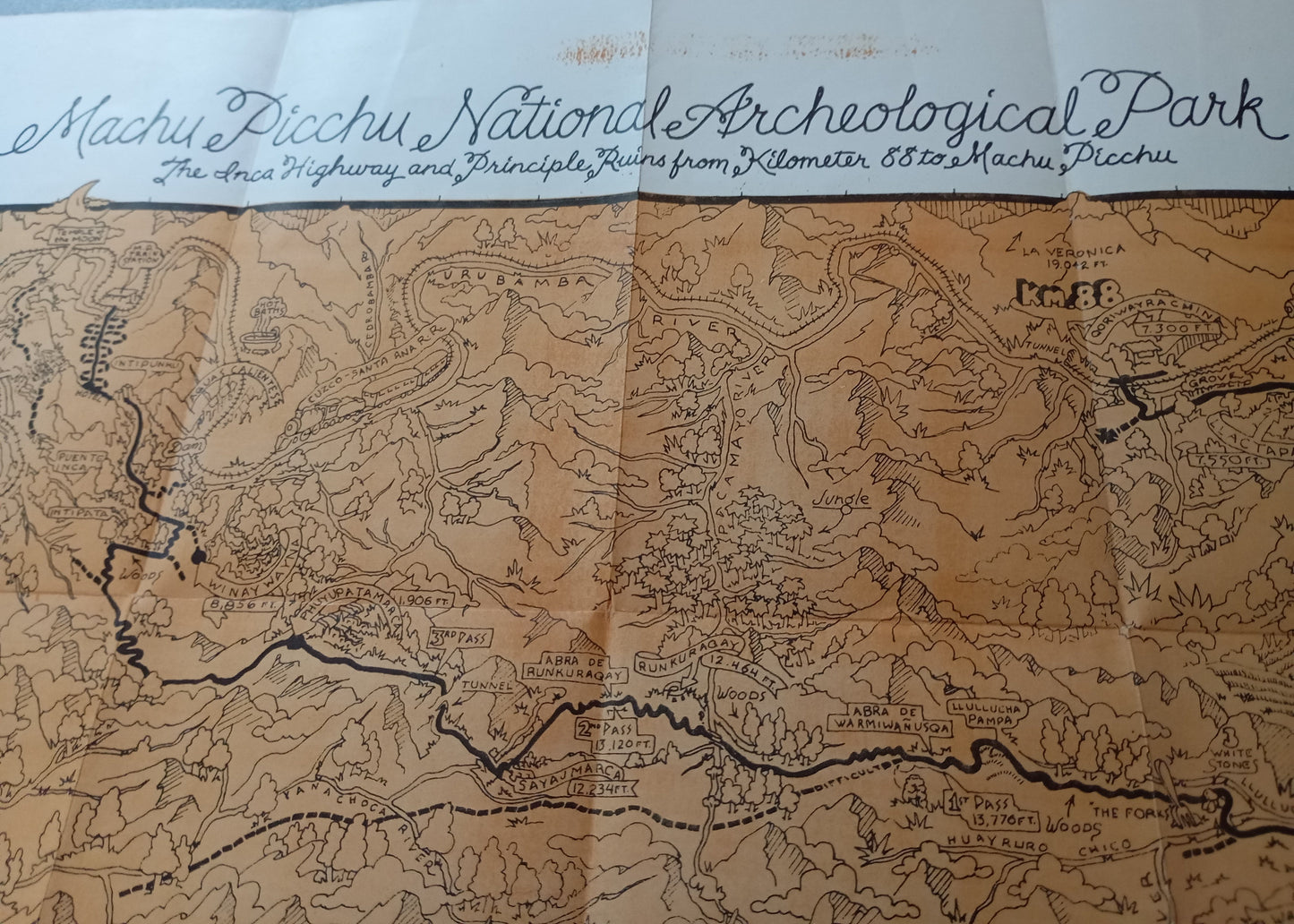 Carte touristique de Machu Picchu