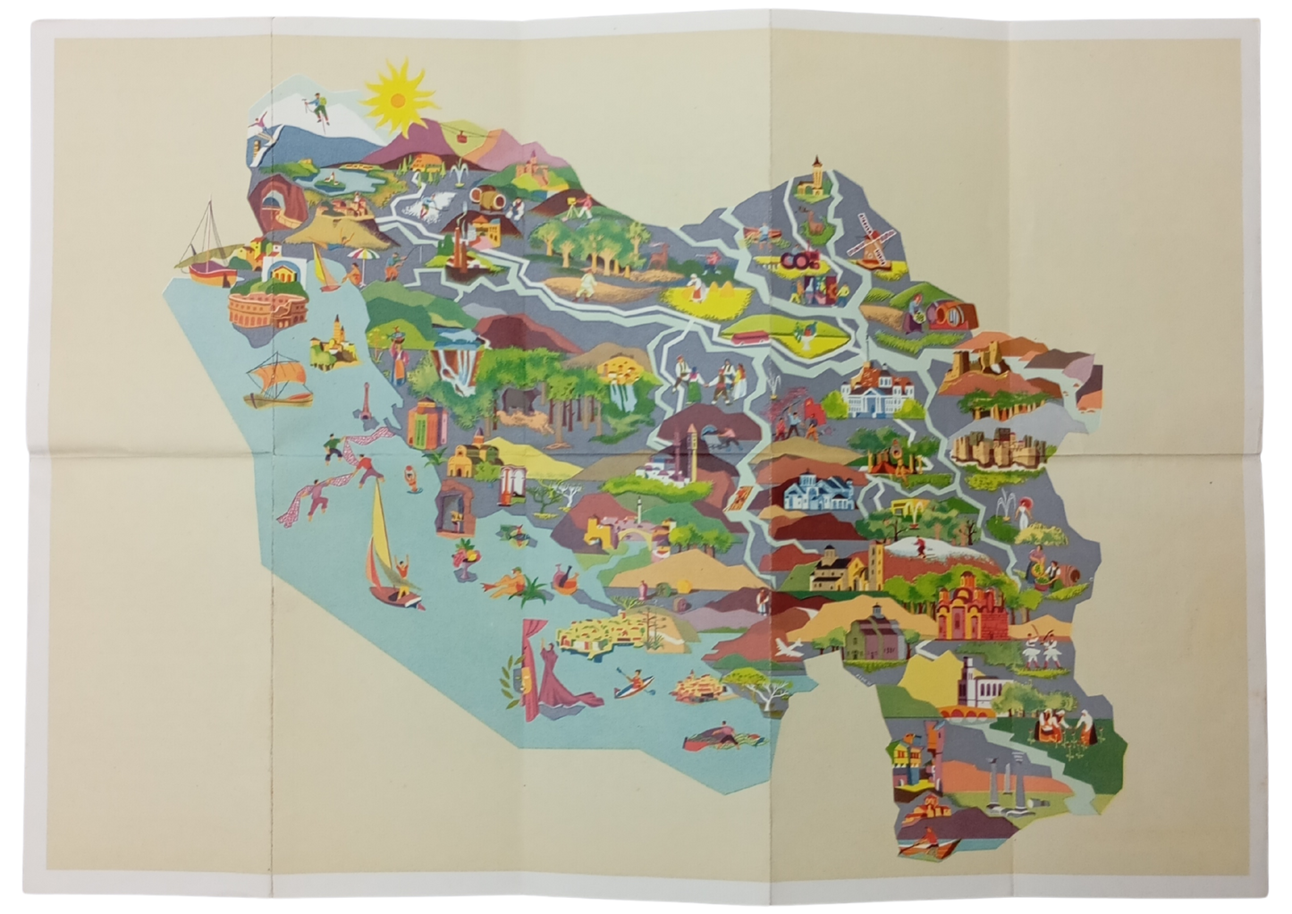 Carte vintage de la Yougoslavie
