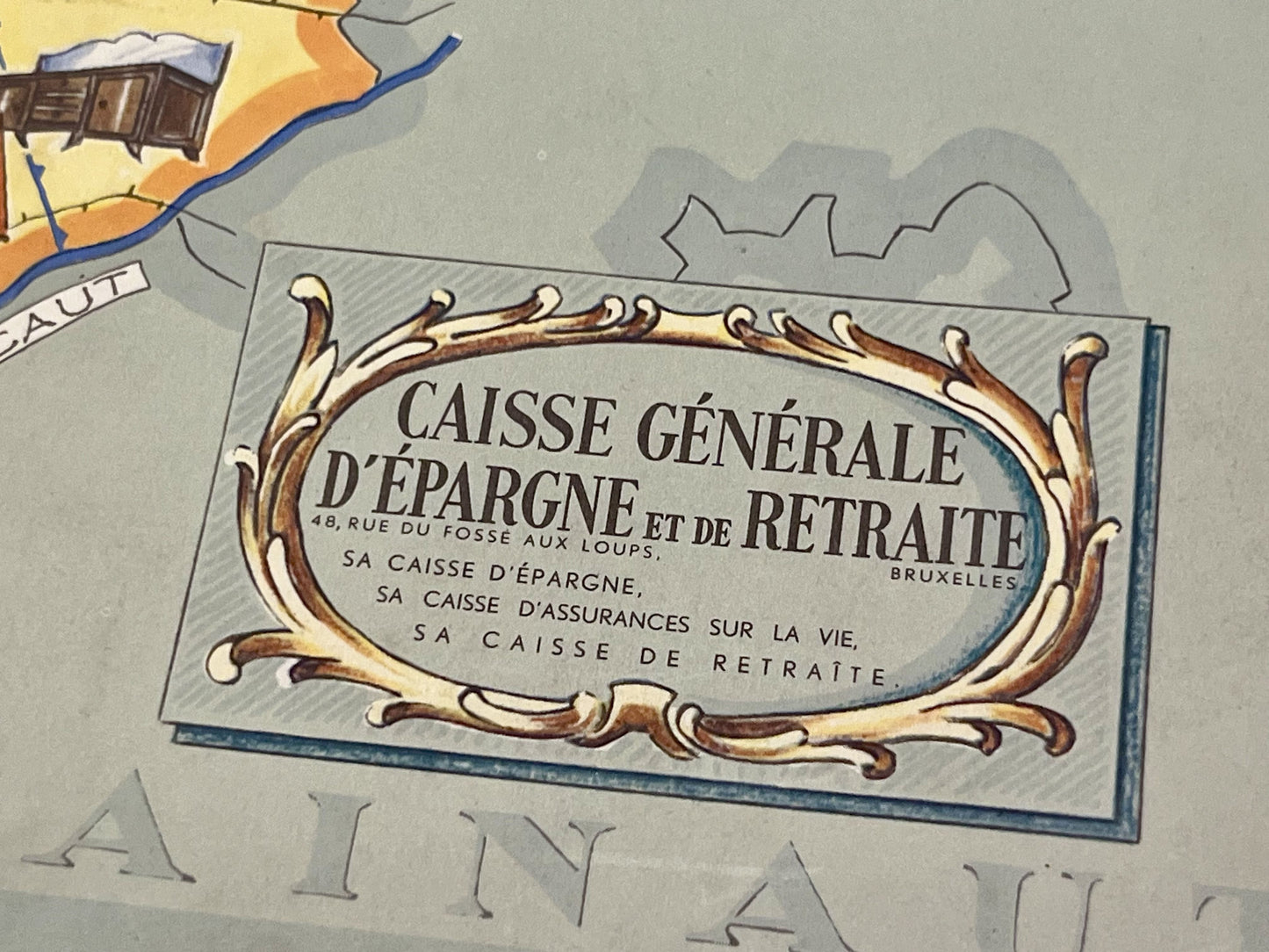 Carte vintage illustree Flandre Occidentale