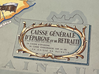 Carte vintage illustree Flandre Occidentale