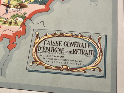 Carte vintage illustree Liege