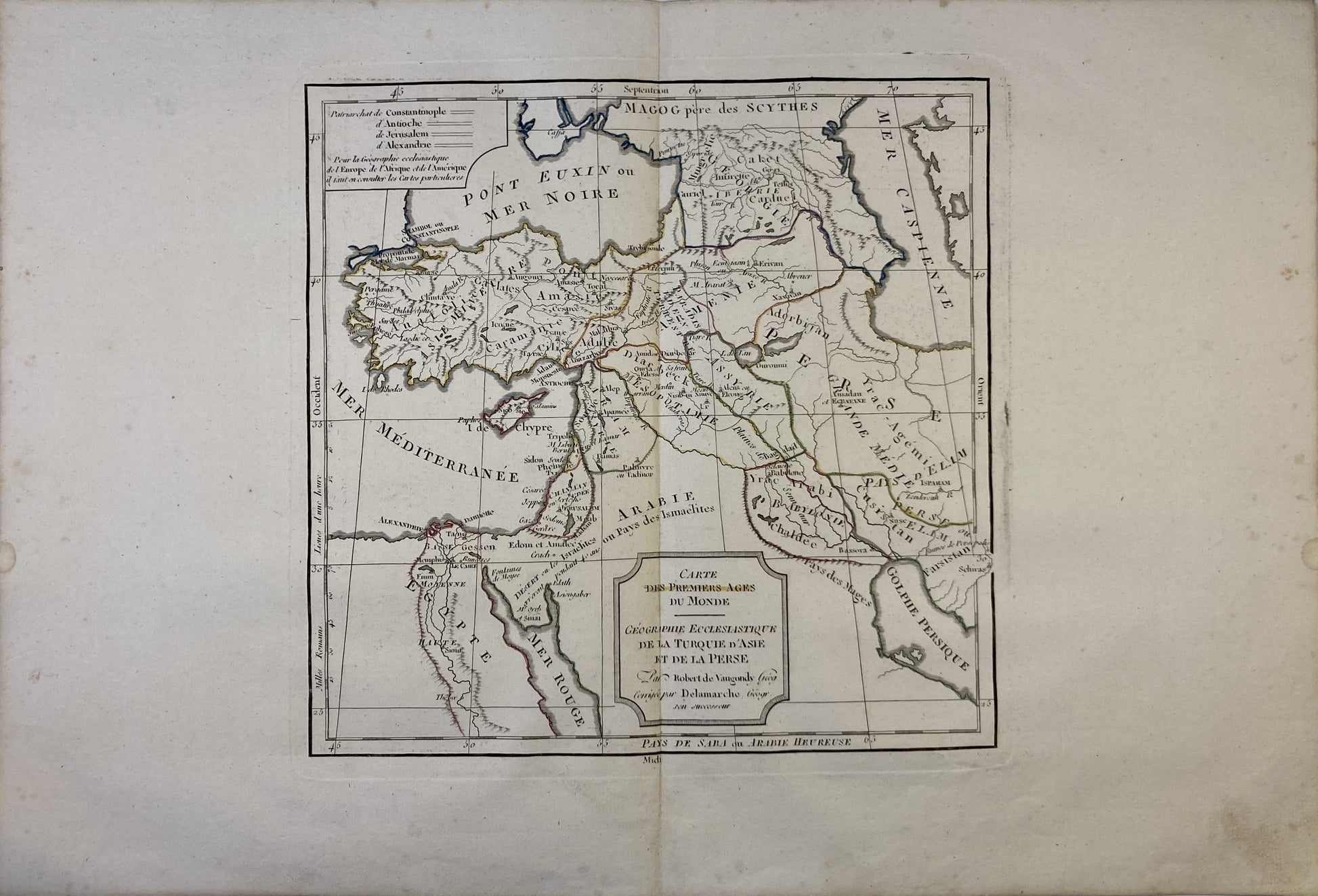 Carte ancienne des Premiers Âges du monde par Félix Delamarche