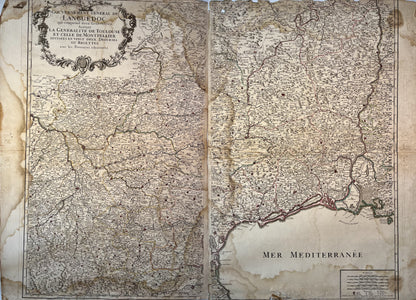 Carte du Languedoc en deux parties