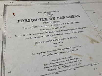 Cartouche de la Carte Marine ancienne du Cap Corse