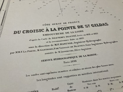 Cartouche de la Carte Marine ancienne du Croisic à la Pointe de Saint-Gildas