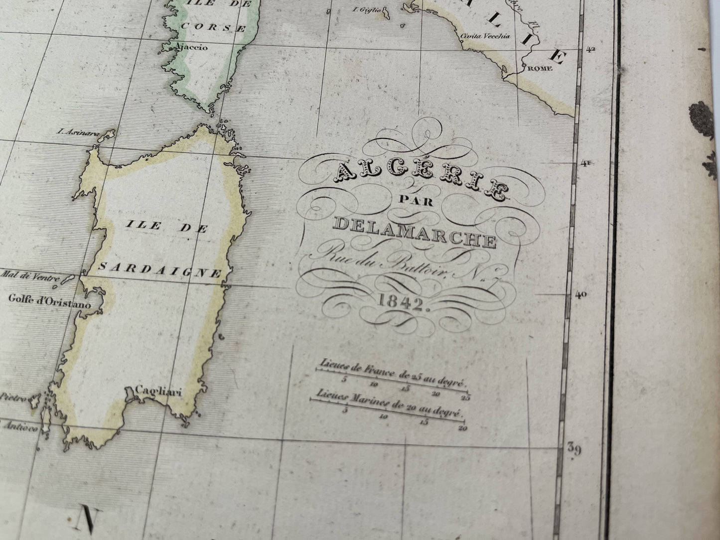 Cartouche de la carte ancienne de l'Algérie par F. Delamarche