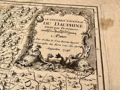 Cartouche de la carte ancienne du Dauphiné