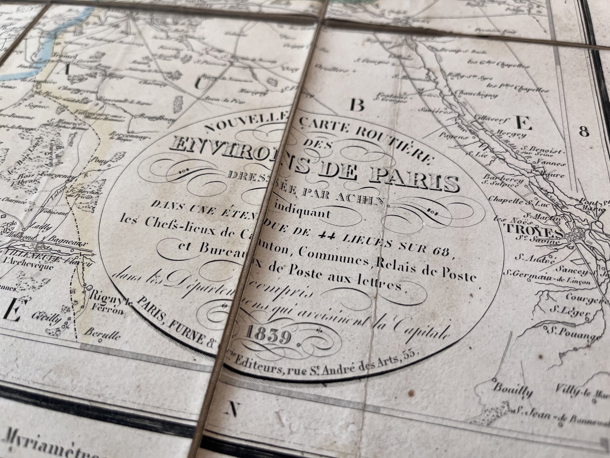 Cartouche de la carte ancienne de Paris et ses environs