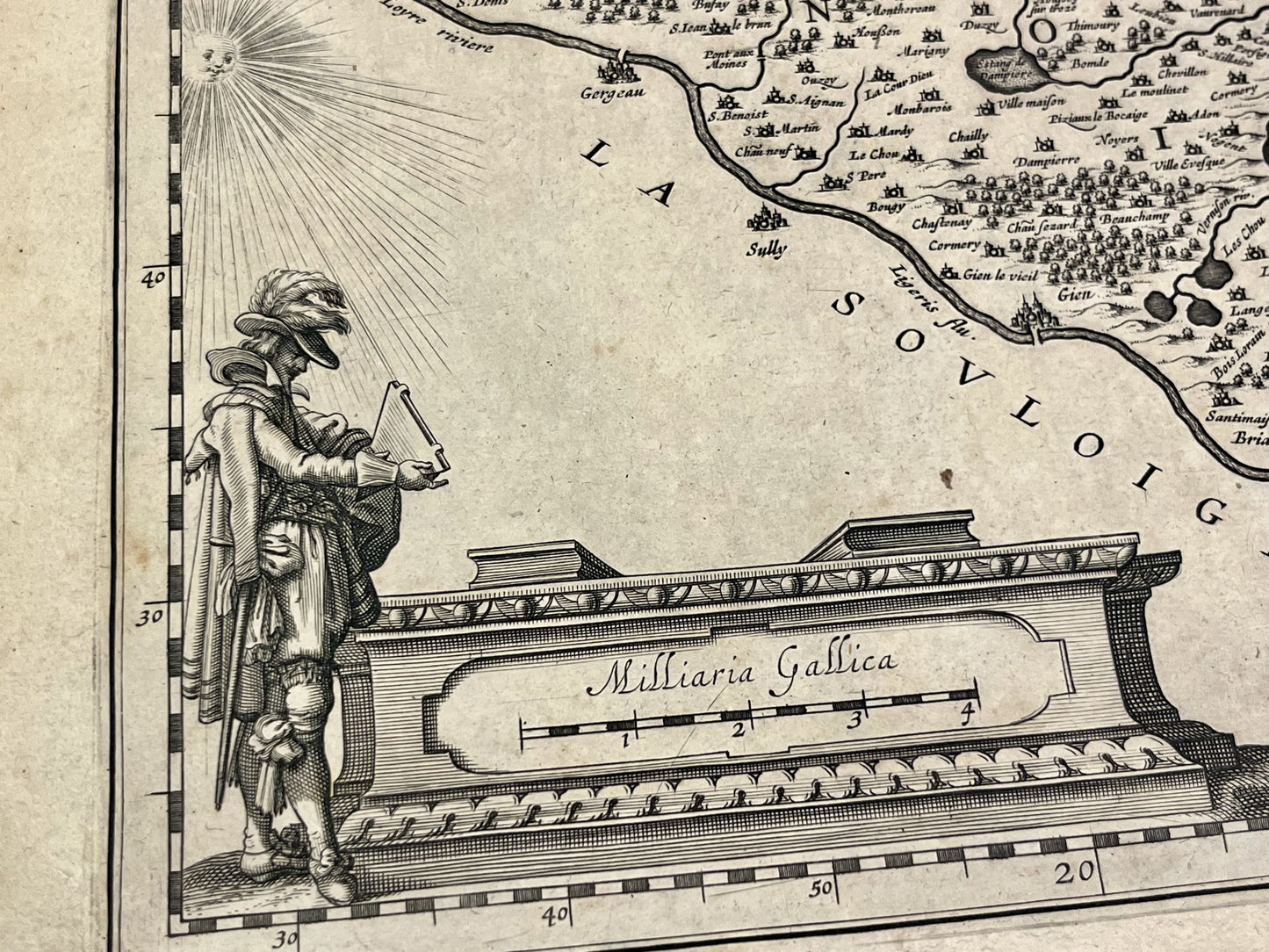 Cartouche carte ancienne Gatinais