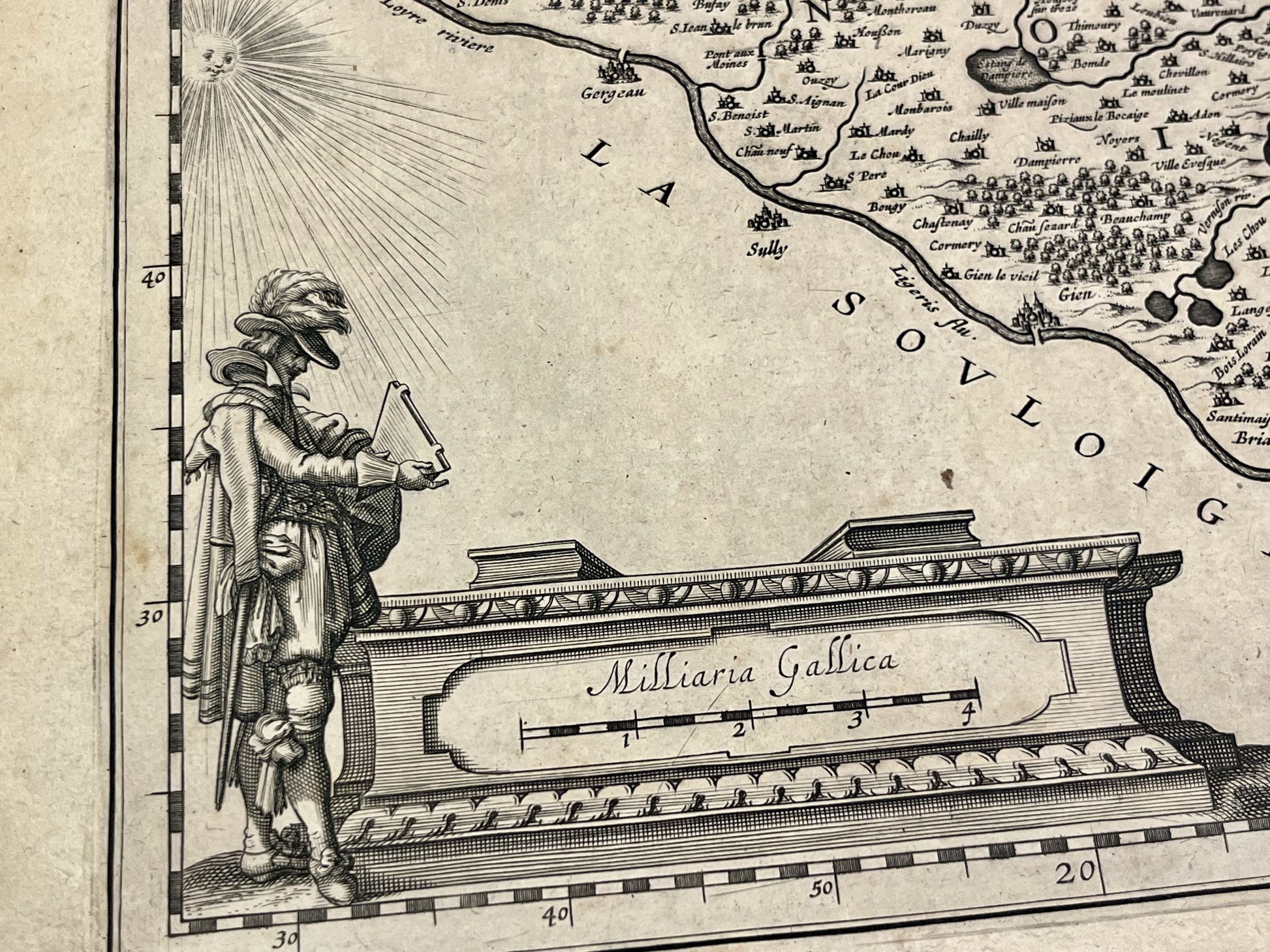 Cartouche carte ancienne Gatinais