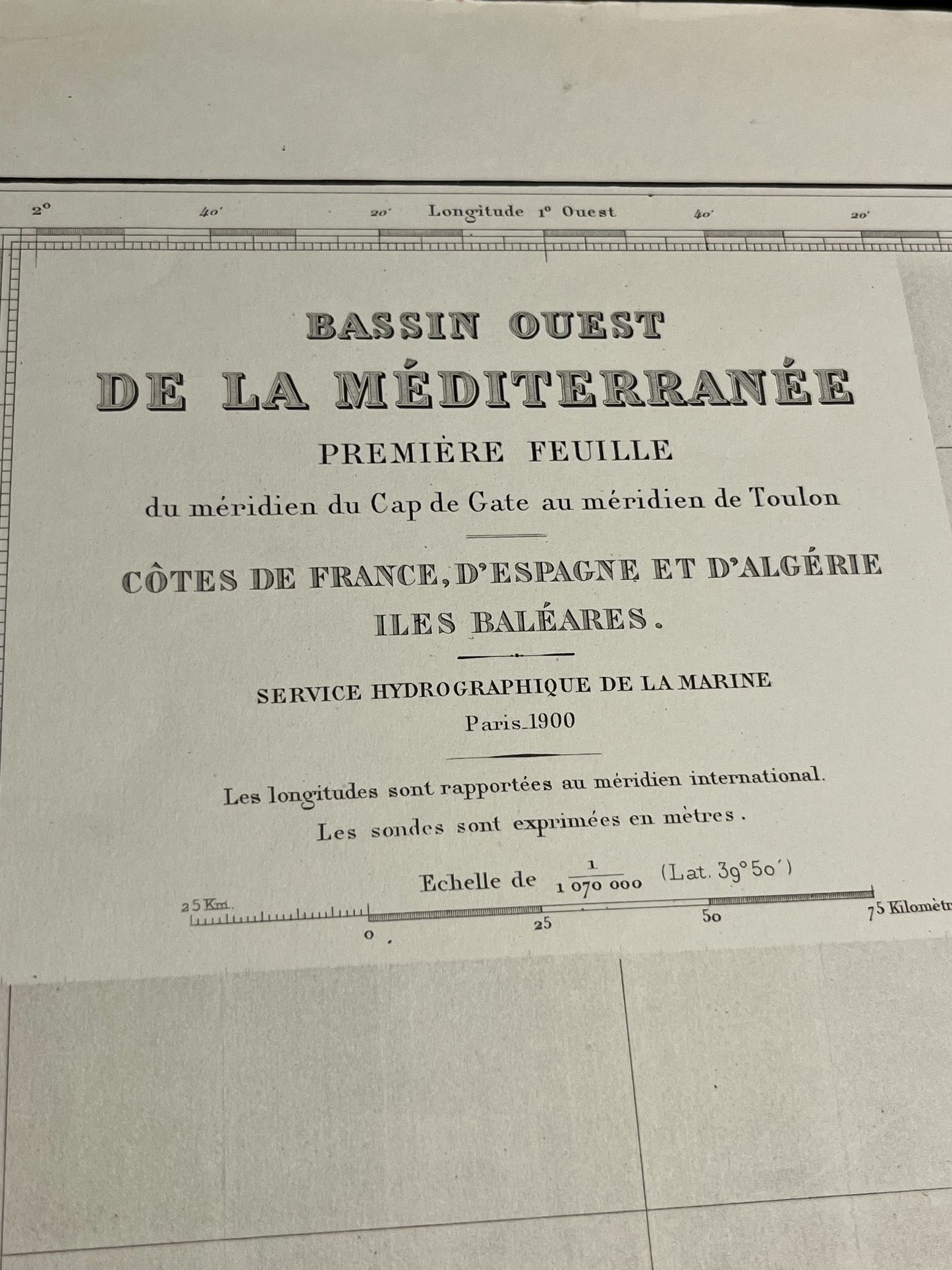 Cotes de France Espagne Algerie Baleares