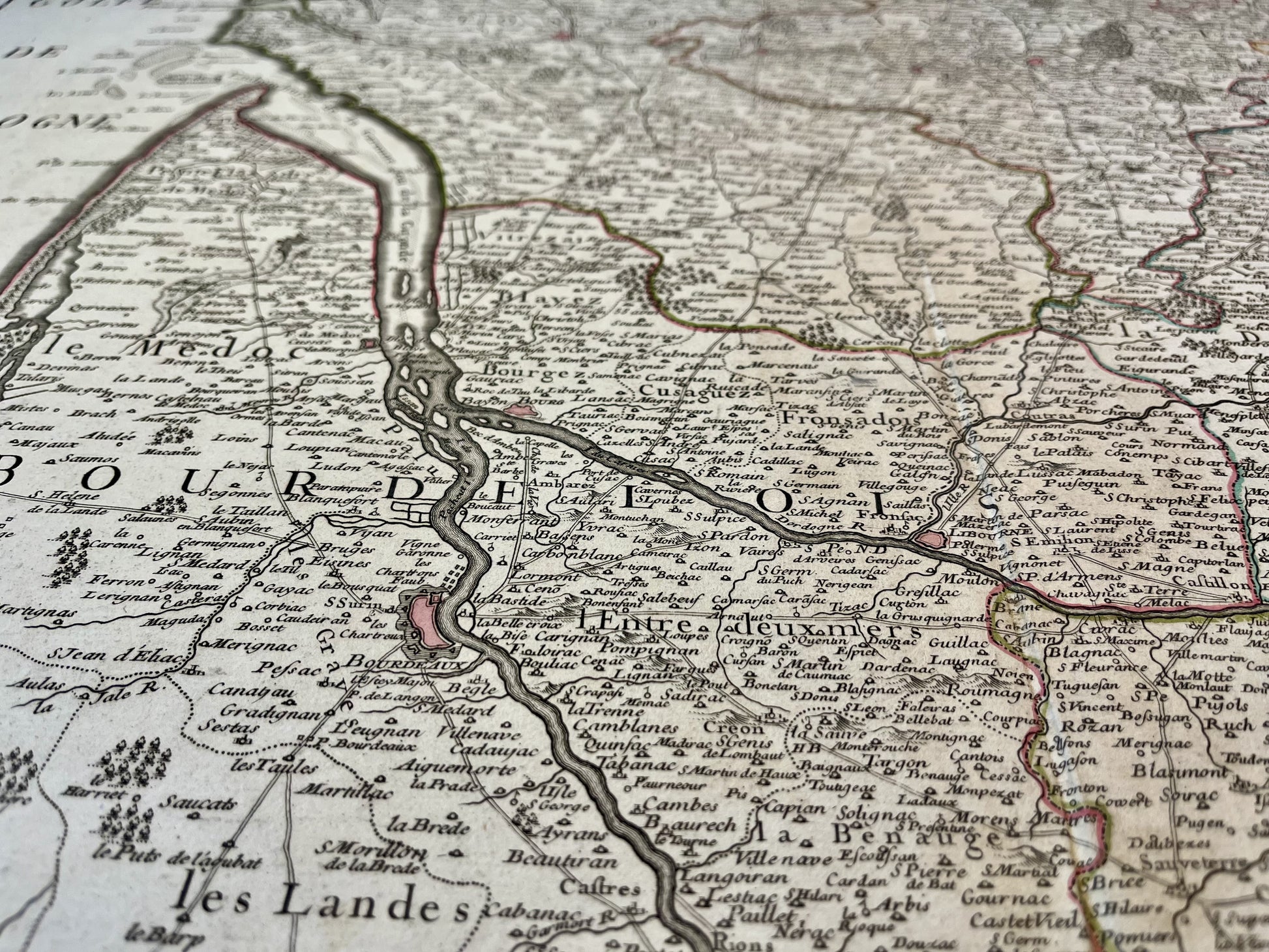 Décoration carte ancienne du Nord de l'Aquitaine