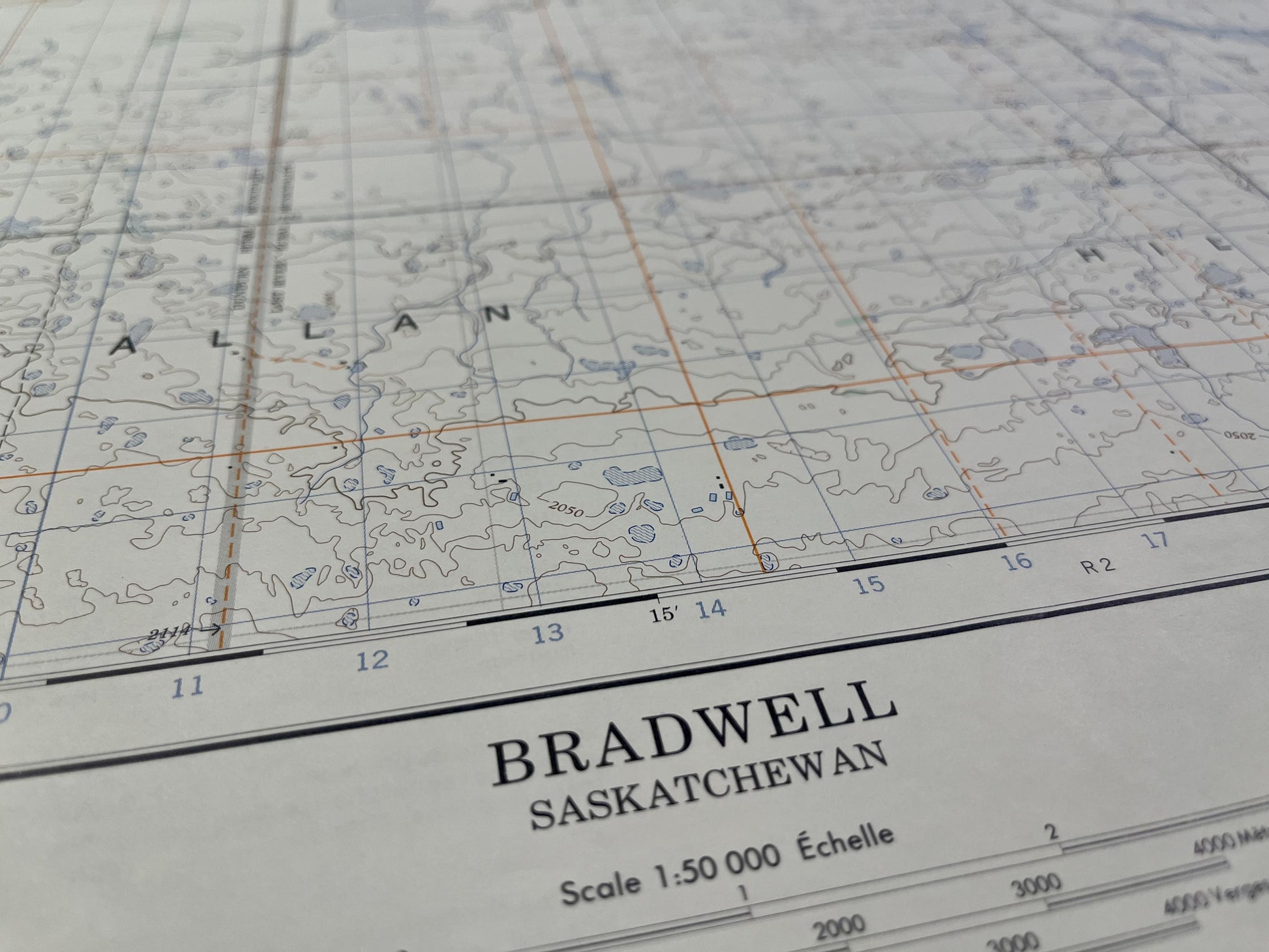 Décoration carte ancienne du Canada, Bradwell, Saskatchewan