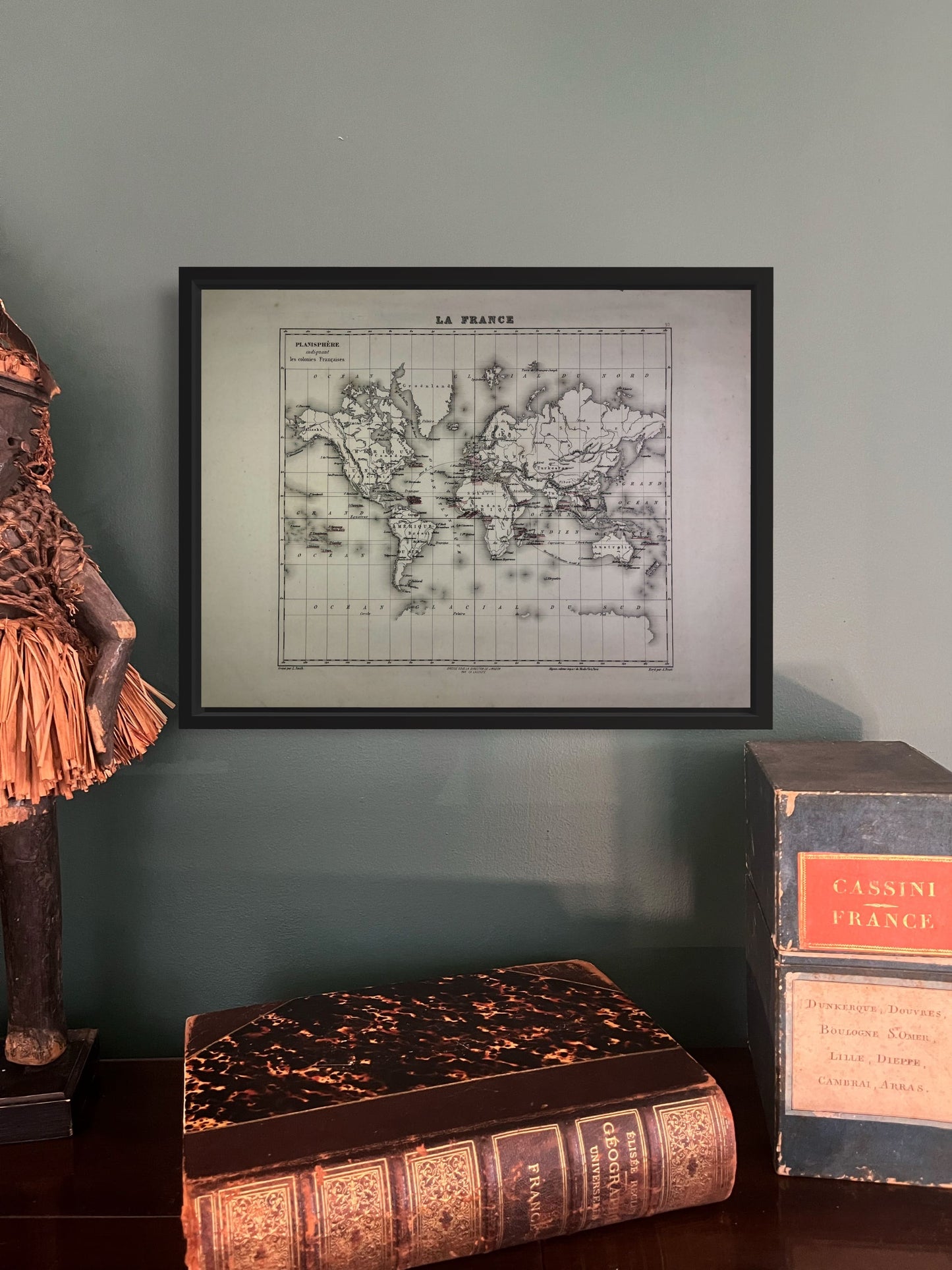 Décoration carte ancienne du monde